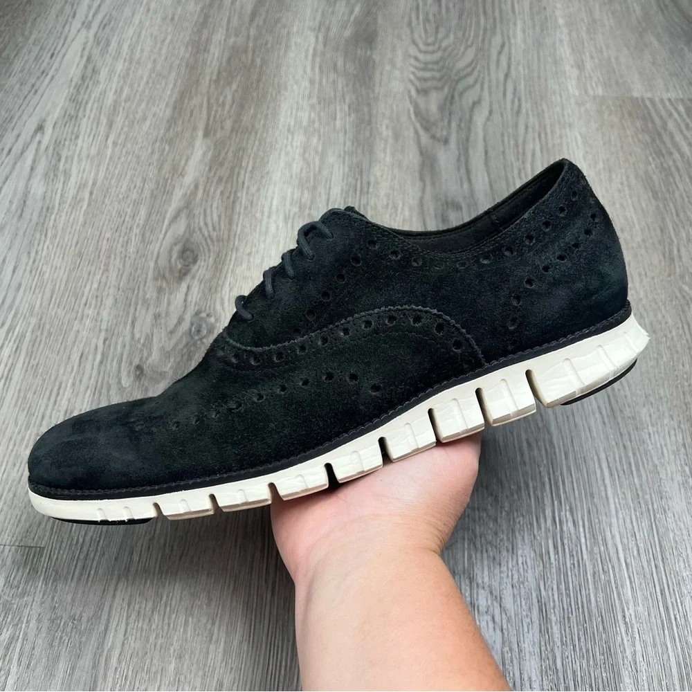 Cole‎ Haan Zerogrand Black Suede Leather Wingtip Oxford Men’s Size 11.5 C23740